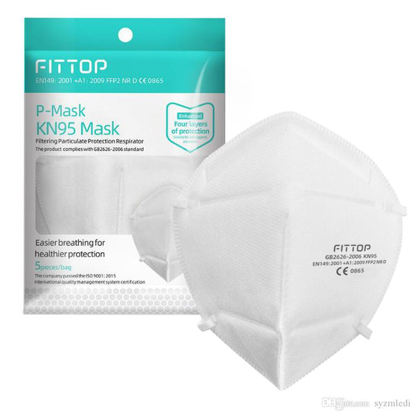 FitTop KN95 Reusable Pathogen Protection Face Mask  95% filtration Certified - 5 Pack